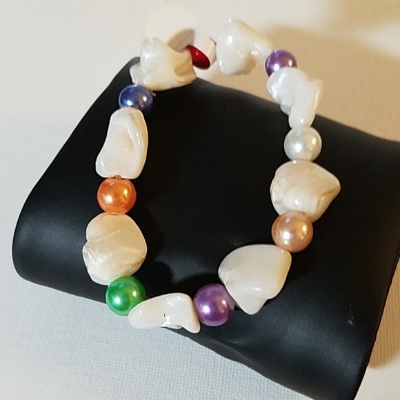 Bead & Rock Faux 8" Bracelet - Picture 1 of 1